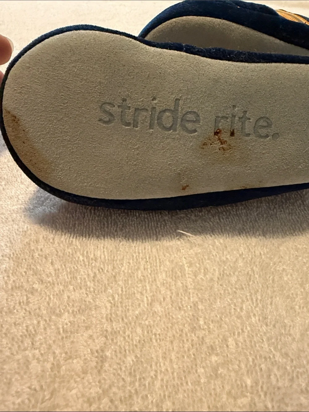 Stride Rite Navy and Orange Basketball Slippers for Kids